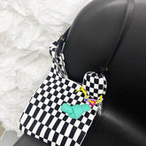 Canvas Check Shoulder Bag